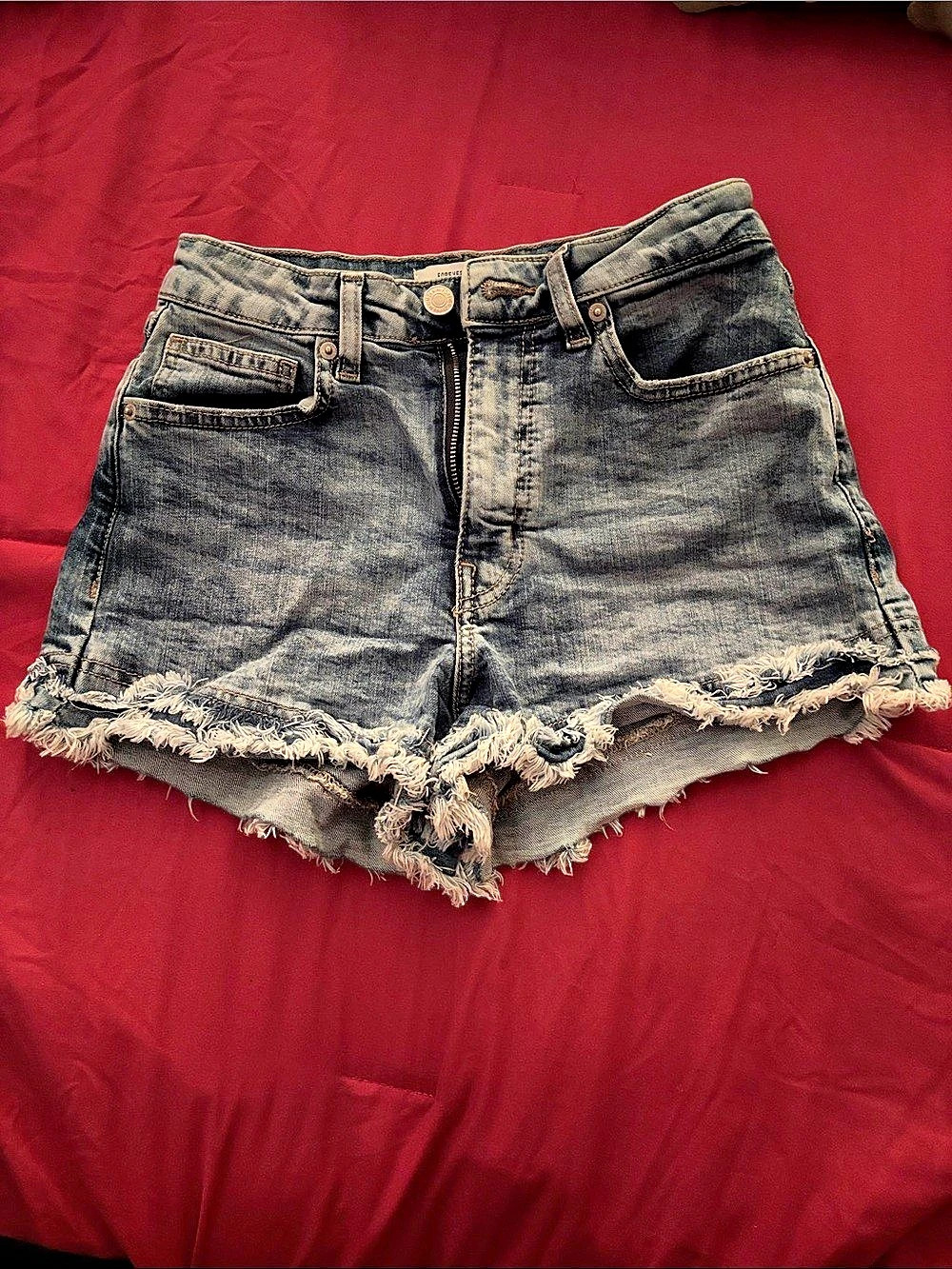 Forever 21 Distressed Denim Jean Shorts in Blue